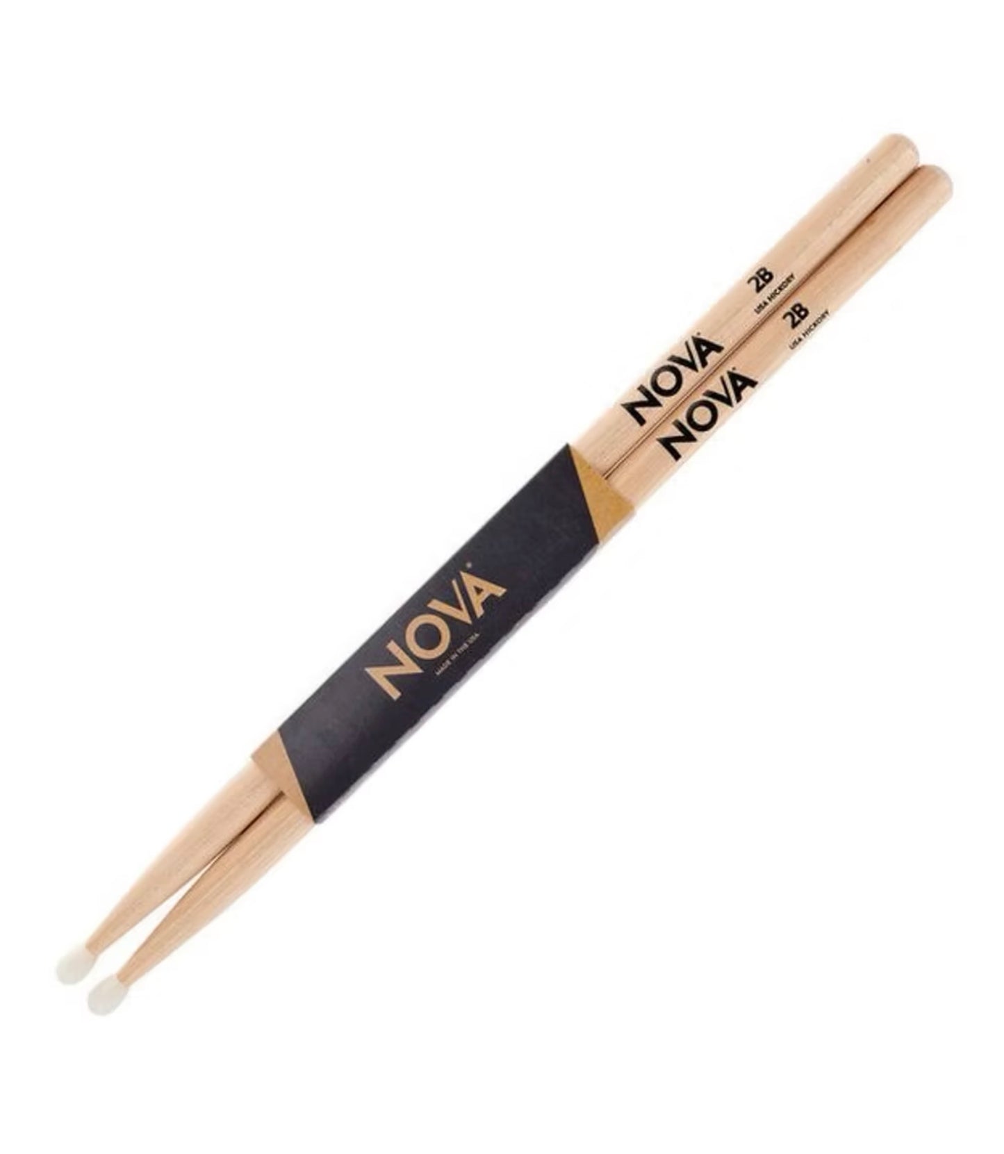 Nova 2B Hickory Drum Sticks Nylon Tip