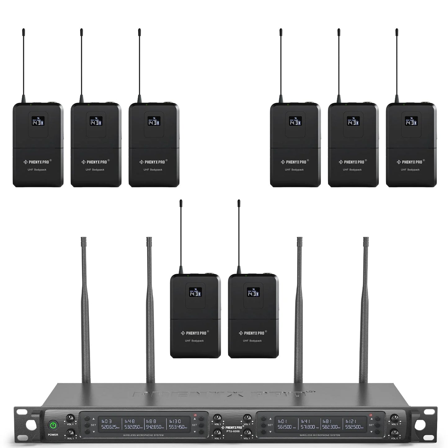 Phenyx Pro PTU-6000-8B Wireless Microphone System