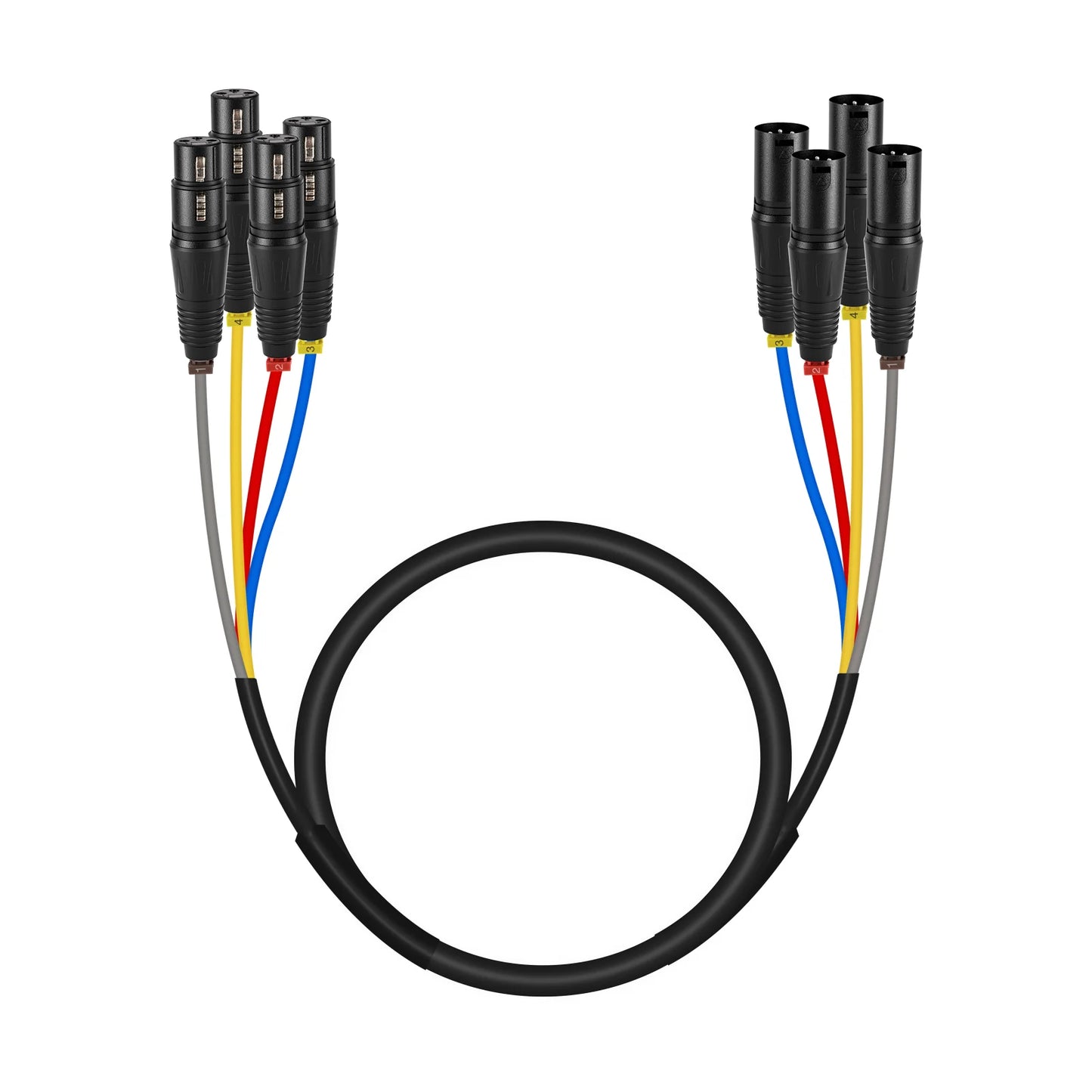 Phenyx Pro XLR Snake Cable 3FT 4-Channel