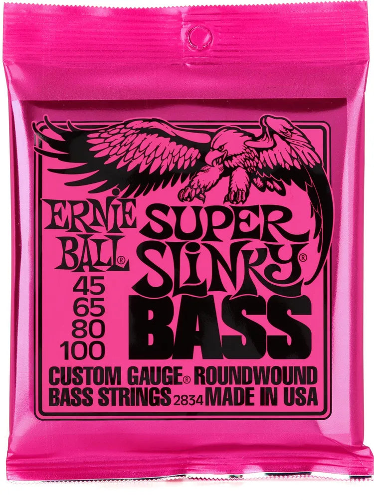 Ernie Ball Super Slinky Electric Bass Guitar Strings - .045-.100