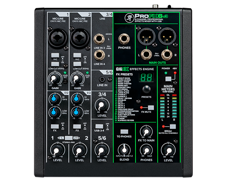 Mackie PROFX6V3 6-Channel Mixer