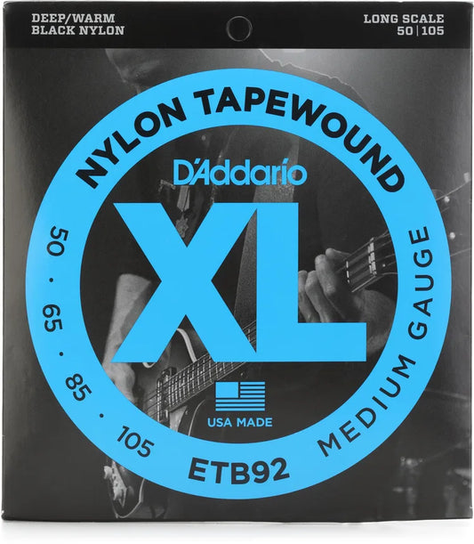 D'Addario ETB92 XL Nylon Bass Guitar Strings - .050-.105 Medium Long Scale