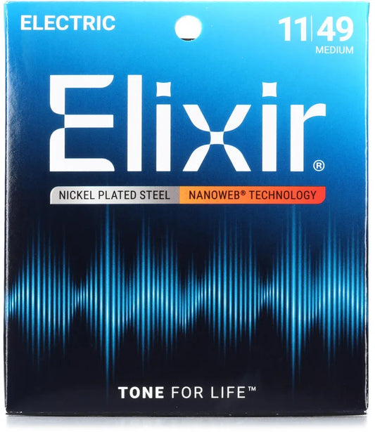Elixir Nanoweb Electric Guitar Strings - .011-.049 Medium