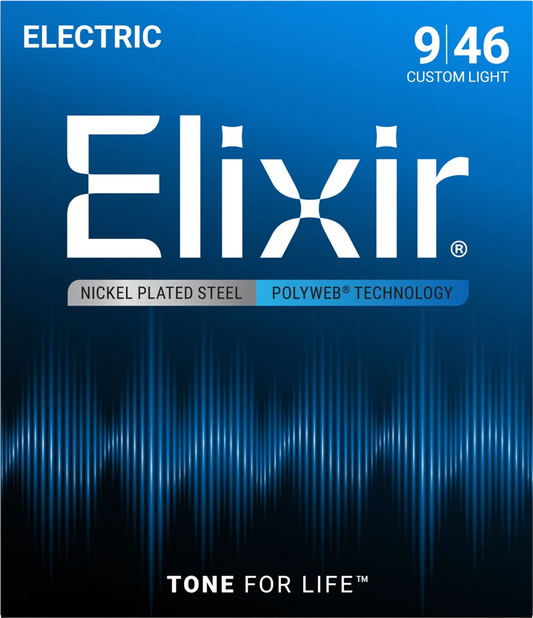 Elixir Polyweb Electric Guitar Strings .009-.046 Custom Light