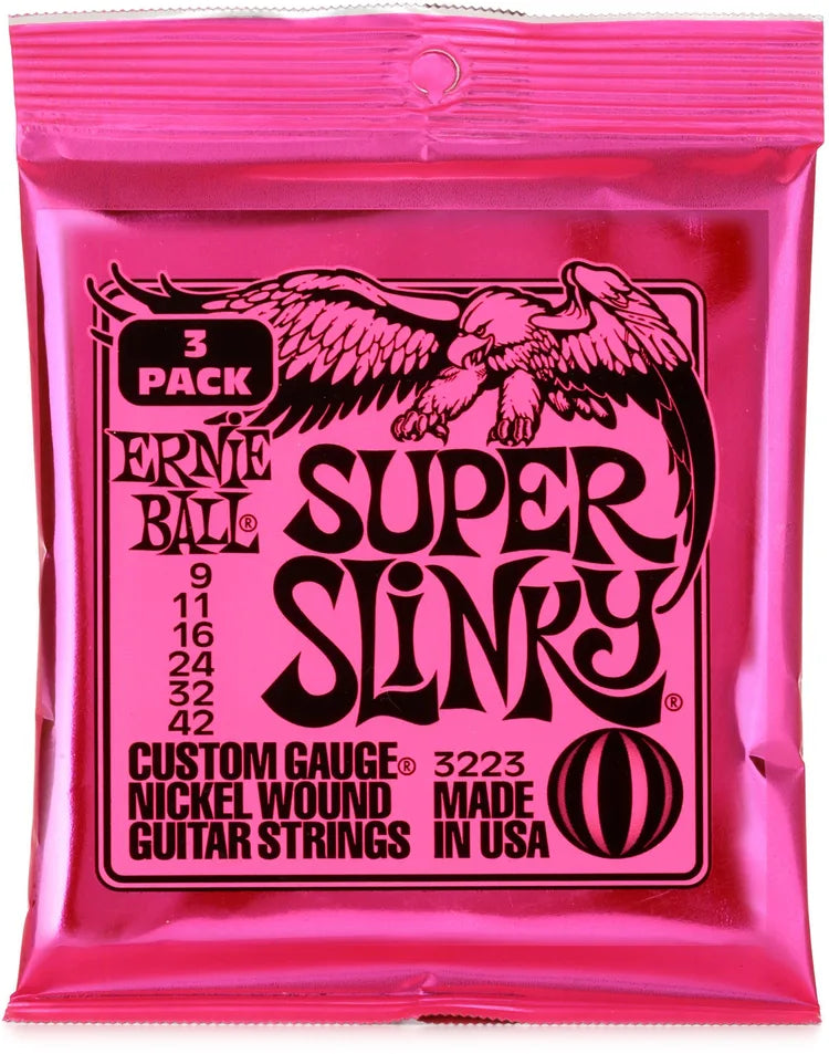 Ernie Ball Super Slinky Electric Guitar Strings - .009-.042 (3-pack)