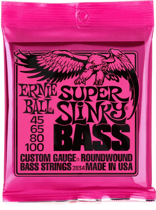 Ernie Ball Super Slinky Electric Bass Guitar Strings - .045-.100