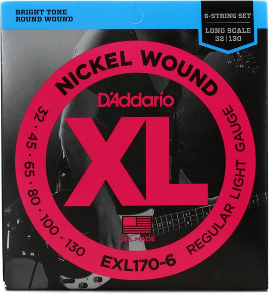 D'Addario EXL170-6 Bass Strings - .032-.130 Long Scale 6-string