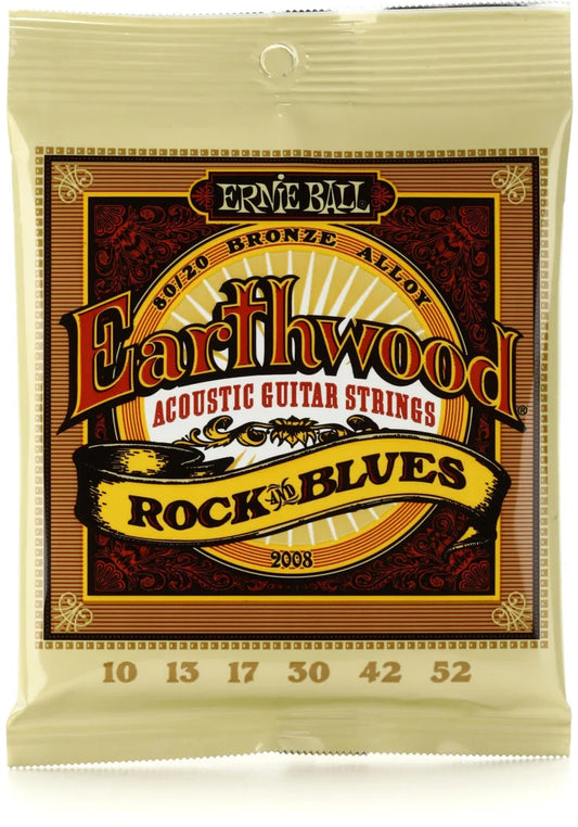 Ernie Ball Earthwood 80/20 Bronze Acoustic Guitar Strings - .010-.052 Rock and Blues