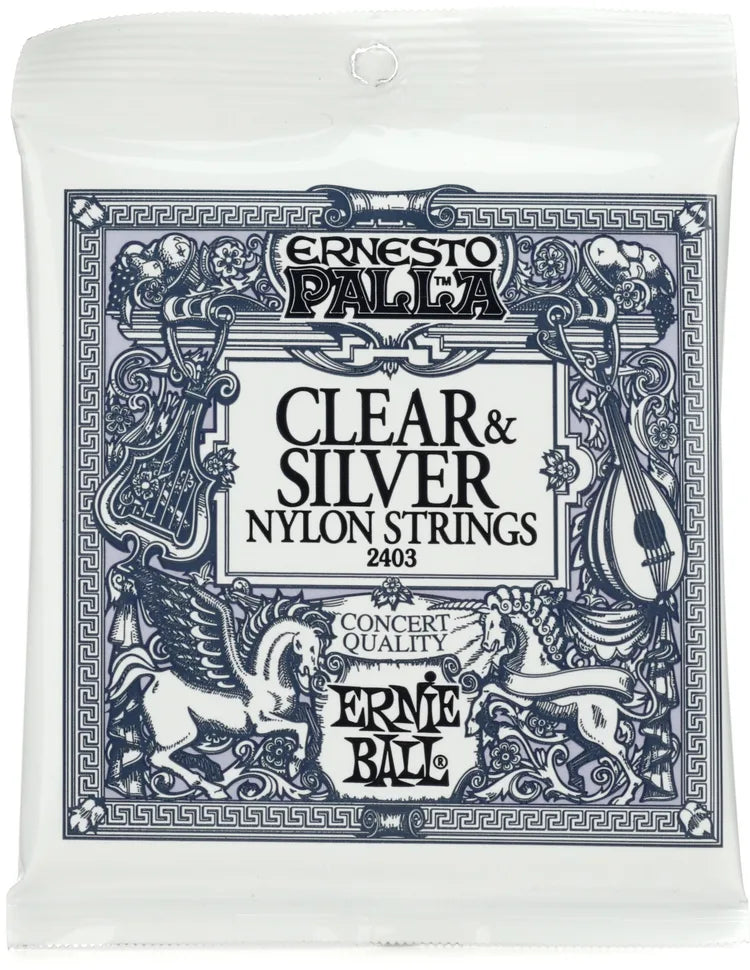Ernie Ball Clear & Silver Nylon Classical Guitar Strings - Medium Tension