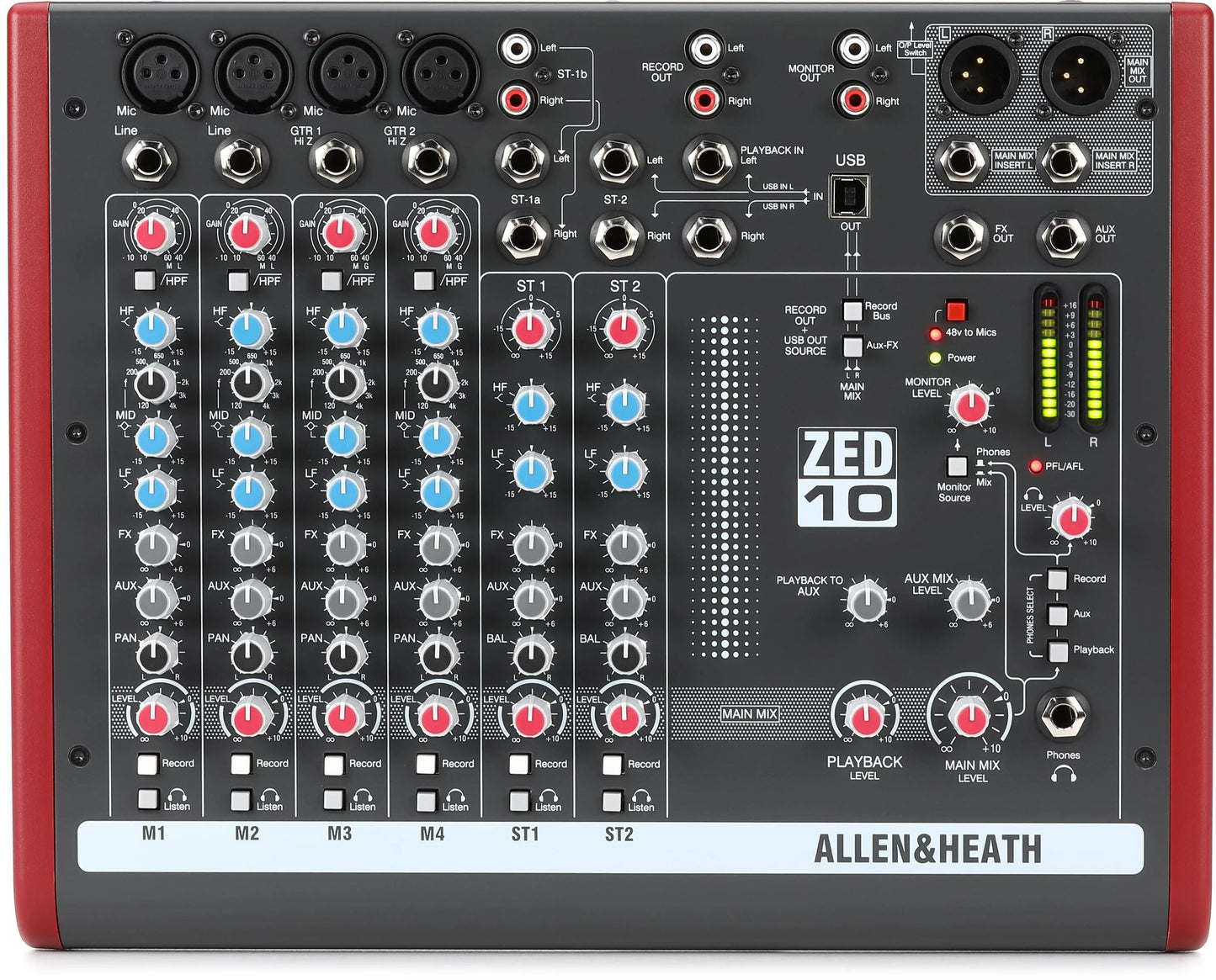 Allen & Heath ZED-10 10-channel Mixer with USB Audio Interface